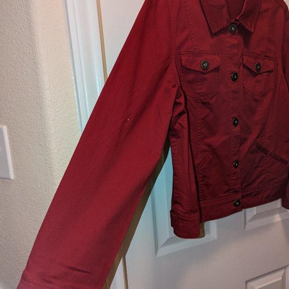 Dress Barn Jackets & Coats Dress Barn Red Short Denim Jacket Poshmark